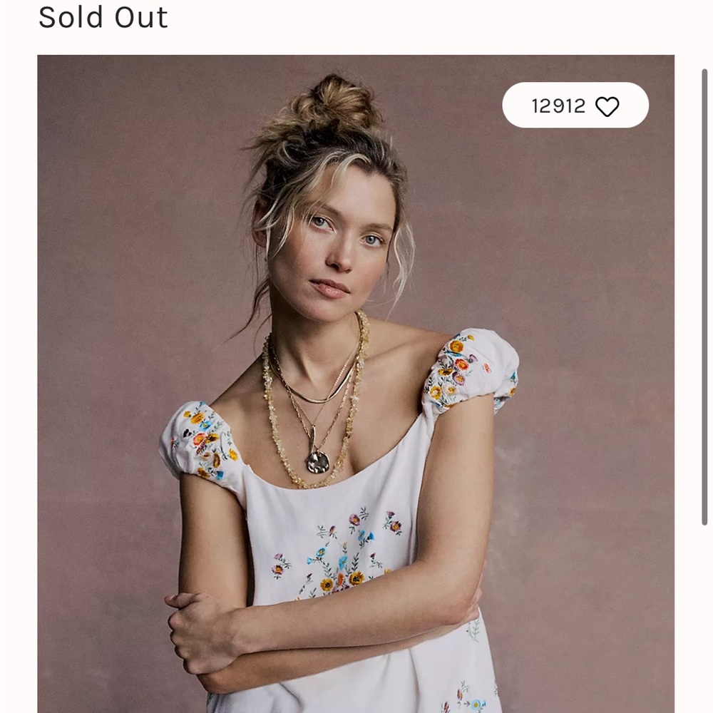 Free People Wildflower Embroidered Mini Dress